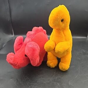 Dinosaur Plush Vintage Stuffed Animal Chosun  1987 Lot Of 2 Made In Korea